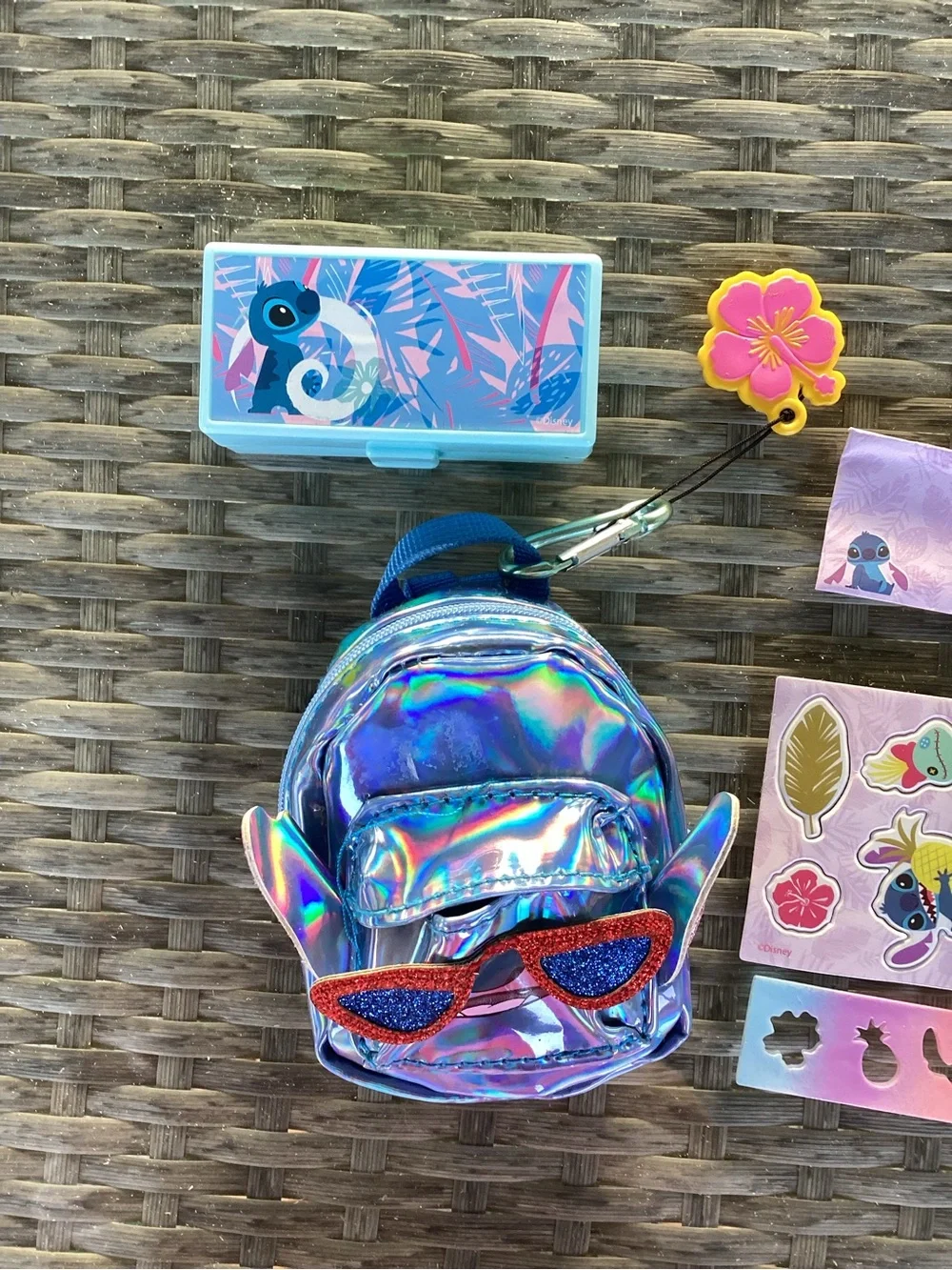 Real Littles Disney Stitch Backpack Holographic Design Keychain